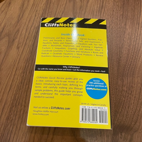 Two Paperback Books Cliffs Notes Algebra I and II Quick Review - Picture 5 of 5